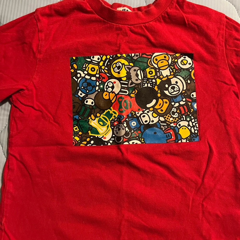 Red Bape kids Baby Milo graphic tee